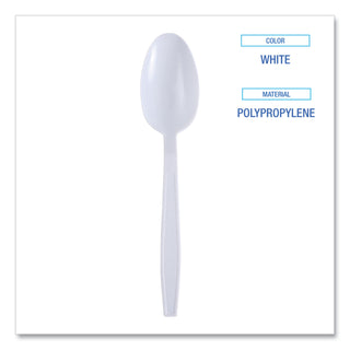 Boardwalk® Heavyweight Wrapped Polypropylene Cutlery, Teaspoon, White, 1,000/Carton (BWKTSHWPPWIW)