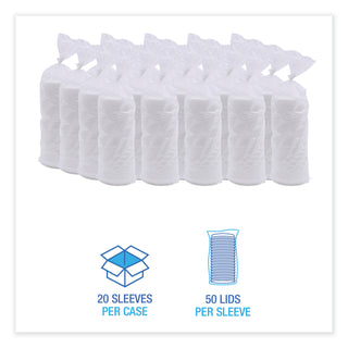 Boardwalk® Deerfield Hot Cup Lids, Fits 10 oz to 20 oz Cups, White, Plastic, 50/Pack, 20 Packs/Carton (BWKDEERHLIDW)