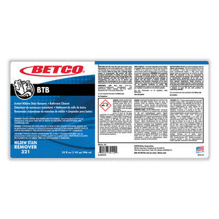 Betco® BTB Mildew Stain Remover, Apple, 32 oz Spray Bottle, 12/Carton (BET3211200CT)