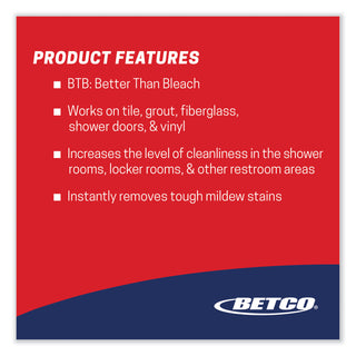 Betco® BTB Mildew Stain Remover, Apple, 32 oz Spray Bottle, 12/Carton (BET3211200CT)