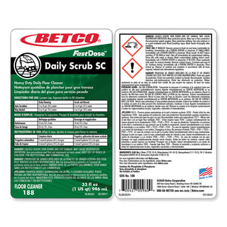 Betco® Daily Scrub SC Floor Cleaner, Characteristic Scent, 32 oz Bottle, 6/Carton (BET1884800)