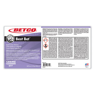 Betco® Best Bet Liquid Abrasive Creme Cleanser, Quart Bottle, 12/Case (566077)