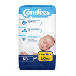 Comfees® Unisex Baby Diaper Newborn Disposable Moderate Absorbency (907018_BG)