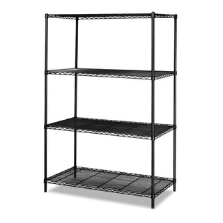 Safco® Wire Shelving, w/ 4 Shelves/4 Posts, 500Lb Cap, 48" x 18" x 72", BK (SAF5241BL) (SAF5241BL)