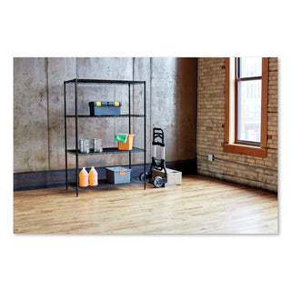 Safco® Wire Shelving, w/ 4 Shelves/4 Posts, 500Lb Cap, 48" x 18" x 72", BK (SAF5241BL) (SAF5241BL)