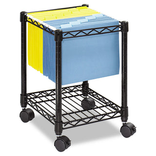 Safco® Compact Mobile Wire File Cart, One-Shelf, 15.5w x 14d x 19.75h, Black (SAF5277BL)