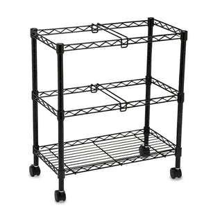 Safco® Two-Tier Rolling File Cart, 25.75w x 14d x 29.75h, Black (SAF5278BL)