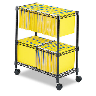 Safco® Two-Tier Rolling File Cart, 25.75w x 14d x 29.75h, Black (SAF5278BL)