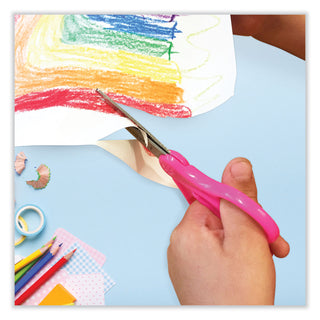 Westcott® For Kids Scissors, Blunt Tip, 5" Long, 1.75" Cut Length, Assorted Straight Handles, 12/Pack (ACM13140)