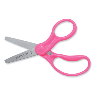 Westcott® For Kids Scissors, Blunt Tip, 5" Long, 1.75" Cut Length, Assorted Straight Handles, 12/Pack (ACM13140)