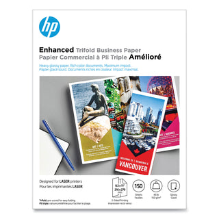 HP Tri-Fold Laser Brochure Paper, 97 Brightness, 40lb, 8-1/2 x 11, White, 150 /Pack (HEWQ6612A)