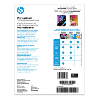 HP Tri-Fold Laser Brochure Paper, 97 Brightness, 40lb, 8-1/2 x 11, White, 150 /Pack (HEWQ6612A)