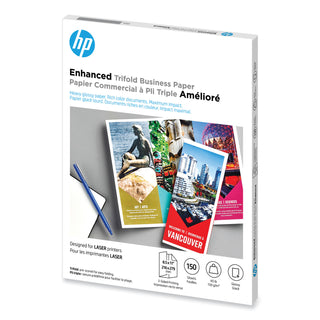 HP Tri-Fold Laser Brochure Paper, 97 Brightness, 40lb, 8-1/2 x 11, White, 150 /Pack (HEWQ6612A)