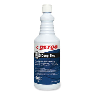 Betco® Deep Blue Ready to Use Ammoniated Glass & Surface Cleaner, Spray, 128 fl oz (4 quart), Pleasant ScentBottle, 12/Carton, Deep Blue (BET1081200)