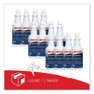 Betco® Deep Blue Ready to Use Ammoniated Glass & Surface Cleaner, Spray, 128 fl oz (4 quart), Pleasant ScentBottle, 12/Carton, Deep Blue (BET1081200)