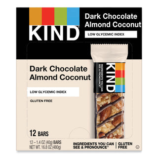 KIND Fruit and Nut Bars, Dark Chocolate Almond and Coconut, 1.4 oz Bar, 12/Box (KND19987)