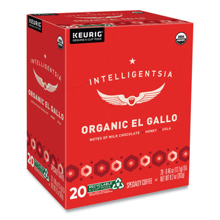 Intelligentsia El Gallo Organic Coffee K-Cups, Light Roast, 20/Box (GMT0154)