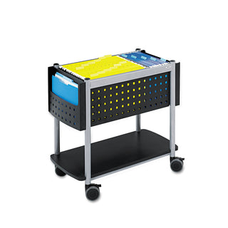 Safco® Scoot Open Top Mobile File Cart, 28w x 14.75d x 26h, Black With Silver (SAF5373BL)