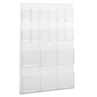 Safco® Reveal Clear Literature Displays, 18 Compartments, 30w x 2d x 45h, Clear (SAF5600CL)