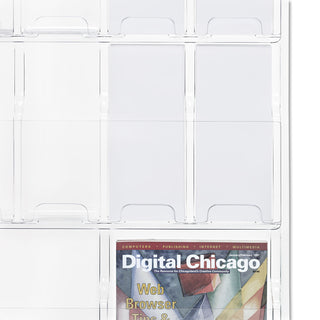 Safco® Reveal Clear Literature Displays, 18 Compartments, 30w x 2d x 45h, Clear (SAF5600CL)