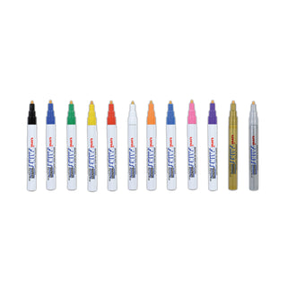 uni®-Paint Permanent Marker, Fine Bullet Tip, Assorted Colors, 12/Set (UBC63721)