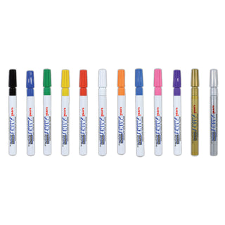 uni®-Paint Permanent Marker, Fine Bullet Tip, Assorted Colors, 12/Set (UBC63721)