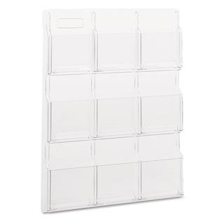 Safco® Reveal Clear Literature Displays, 9 Compartments, 30w x 2d x 36.75h, Clear (SAF5603CL)
