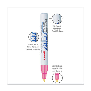 uni®-Paint Permanent Marker, Medium Bullet Tip, Pink (UBC63611)