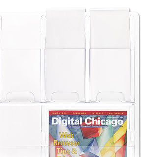 Safco® Reveal Clear Literature Displays, 12 Compartments, 30w x 2d x 34.75h, Clear (SAF5606CL)