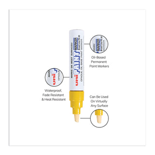 uni®-Paint Permanent Marker, Broad Chisel Tip, Yellow (UBC63735)