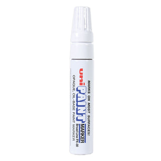 uni®-Paint Permanent Marker, Broad Chisel Tip, White (UBC63743)