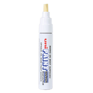 uni®-Paint Permanent Marker, Broad Chisel Tip, White (UBC63743)