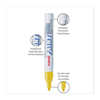 uni®-Paint Permanent Marker, Medium Bullet Tip, Assorted Colors, 6/Set (UBC63630)