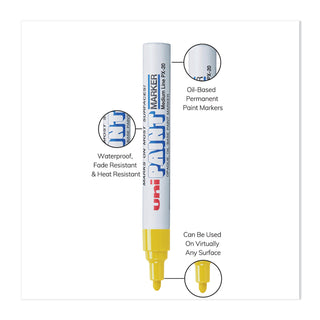 uni®-Paint Permanent Marker, Medium Bullet Tip, Yellow (UBC63605)