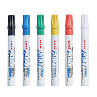 uni®-Paint Permanent Marker, Medium Bullet Tip, Assorted Colors, 6/Set (UBC63630)