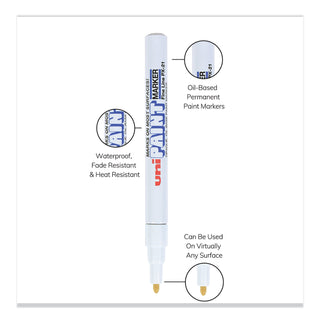 uni®-Paint Permanent Marker, Fine Bullet Tip, White (UBC63713)