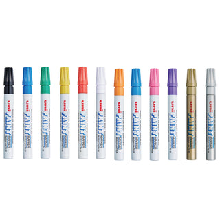 uni®-Paint Permanent Marker, Medium Bullet Tip, Assorted Colors, 12/Set (UBC63631)