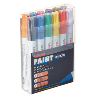 uni®-Paint Permanent Marker, Medium Bullet Tip, Assorted Colors, 12/Set (UBC63631)