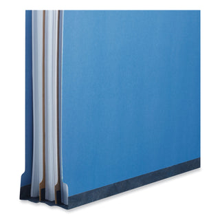 Universal® Bright Colored Pressboard Classification Folders, 2" Expansion, 1 Divider, 4 Fasteners, Legal Size, Cobalt Blue, 10/Box (UNV10211)