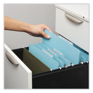 Universal® Six-Section Classification Folders, Heavy-Duty Pressboard Cover, 2 Dividers, 6 Fasteners, Letter Size, Light Blue, 20/Box (UNV10409)