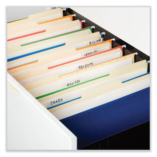 Universal® Top Tab File Folders, 1/3-Cut Tabs: Left Position, Letter Size, 0.75" Expansion, Manila, 100/Box (UNV12121)