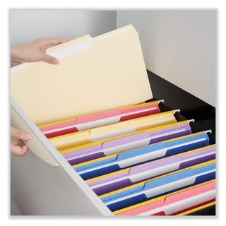 Universal® Top Tab File Folders, 1/3-Cut Tabs: Center Position, Letter Size, 0.75" Expansion, Manila, 100/Box (UNV12122)