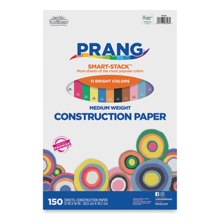 Prang® Construction Paper Smart-Stack, 58lb, 12 x 18, Assorted, 150/Pack (PAC6526)