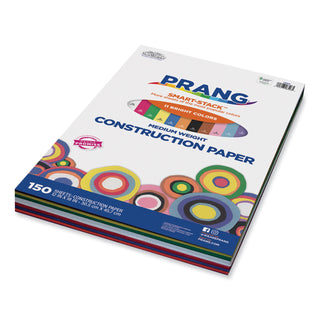 Prang® Construction Paper Smart-Stack, 58lb, 12 x 18, Assorted, 150/Pack (PAC6526)