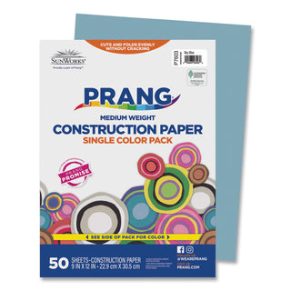 Prang® Construction Paper, 58lb, 9 x 12, Sky Blue, 50/Pack (PAC7603)