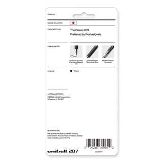 uniball® Signo 207 Retractable Gel Pen, 0.7mm, Black Ink, Translucent Black Barrel, 4/Pack (UBC33960PP)
