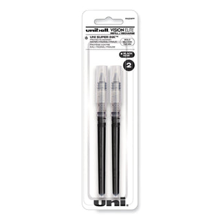 uniball® Refill for uni-ball Vision Elite Roller Ball Pens, Bold Point, Black Ink, 2/Pack (UBC61233PP)