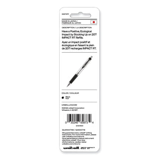 uniball® Refill for uni-ball Gel 207 IMPACT RT Roller Ball Pens, Bold Point, Black Ink, 2/Pack (UBC65873PP)