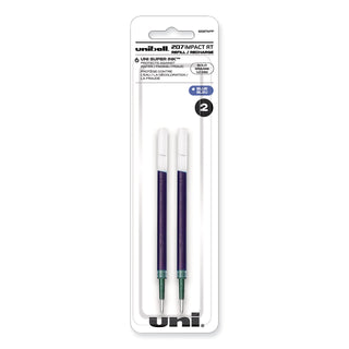 uniball® Refill for uni-ball Gel 207 IMPACT RT Roller Ball Pens, Bold Point, Blue Ink, 2/Pack (UBC65874PP)