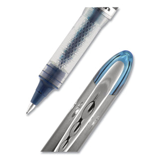 uniball® VISION ELITE Stick Roller Ball Pen, 0.5mm, Blue-Black Ink, Black/Blue Barrel (UBC69020)
